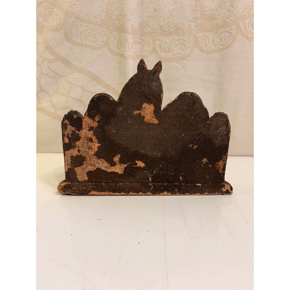 Vintage Rustic Horse and Spaniel Dog Pipe Stand Desk Organizer Equestrian Decor - Picture 3 of 4